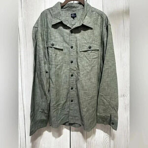 L.L. BEAN Men’s 100% Cotton Green button down shirt size XL